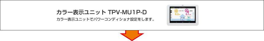 カラー表示ユニットTPV-MU1P-D カラー表示ユニットでパワーコンディショナ設定をします